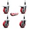 Service Caster 4'' Red Poly Swivel 7/8'' Expanding Stem Caster Set 2 Total Lock Brakes, 4PK SCC-EXTTL20S414-PPUB-RED-2-S-2-78 - alternate 4